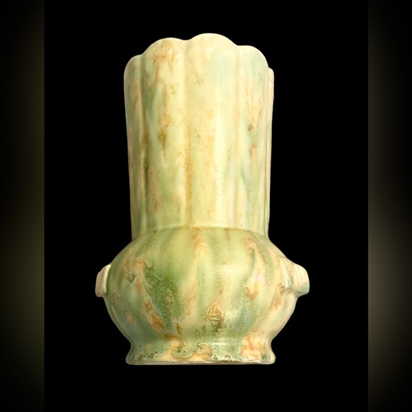 Antique Crown Devon Marbled Vase, Marked #E108/7/IN - Picture 2 of 9